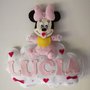 Fiocco nascita coccarda pannolenci feltro Minnie nome personalizzabile nuvola