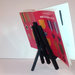 Mini Cavalletto portafoto da pittore espositore da banco in plastica leggero e richiudibile h. 18cm 22cm