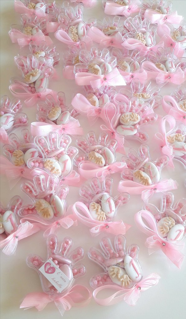 PuntoCasaStore 72 PZ Fiori Artificiali FIORELLINO Rosetta Rosa 3X9 CM BOMBONIERA SEGNAPOSTO Composizione confettata, Nascita, Battesimo, Matrimonio, Comunione, Laurea