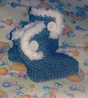 Stivaletti scarpette scarpine crochet tipo Ugg neonato bebè