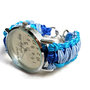 Orologio a bracciale divertente da donna who cares I'm already late / Bracciale blu di corda intrecciato