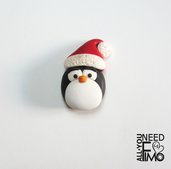 Calamite Natale|calamite animali|calamita pinguino|animali natale|idea regalo natale|magneti frigo fimo