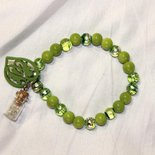 Philip Jones Bracciale Elastico Con Perline E Ciondolo Cuore, Argento, Lunghezza 17,8 Cm, Ipoallergenico
