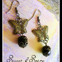 BUTTERFLY VINTAGE EARRINGS-ORECCHINI VINTAGE CON FARFALLE E CRISTALLI NERI