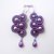 ORECCHINI A SOUTACHE VIOLA CON PERLE E CRISTALLI 