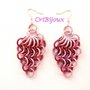 ORECCHINI GRAPPOLO CHAINMAIL FUCSIA ROSA 