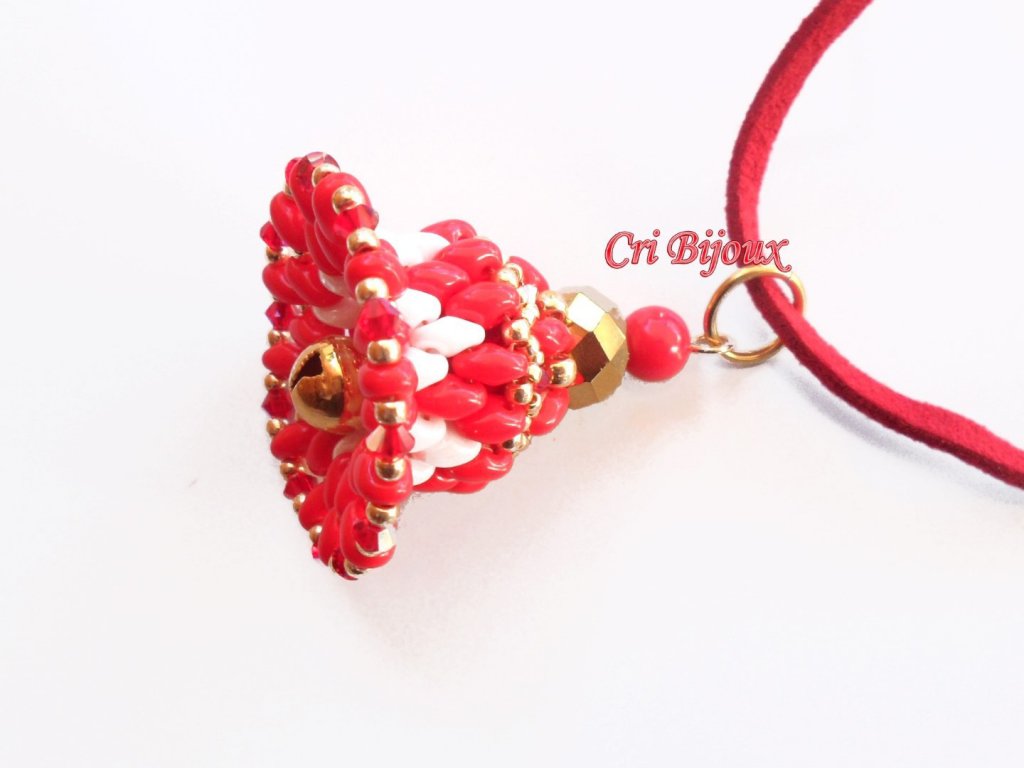 Ciondolo Campanella Grande In Oro Giallo E Bianco 18Kt - Foto 5