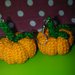 Orecchini uncinetto amigurumi  zucca Halloween arancioni verde cotone pumpkin earrings