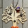 Albero della vita tema "Halloween" con gufetto-strega in fimo