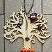 Albero della vita tema "Halloween" con gufetto-strega in fimo