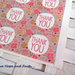 LOTTO 9 stickers adesivi in carta "Thank you" (4x3cm)