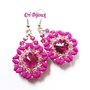 ORECCHINI FUCSIA ROSA CON CRISTALLI SWAROVSKI 