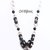 COLLANA IN ALLUMINIO NERA ARGENTO CON GOCCIA PENDENTE 