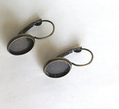 2 Setting cabochon ( 12 mm ) per orecchini in bronzo  FER 123