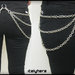 Catena tripla bilaterale per pantaloni donna, in maglia forzatina colore argento, 3 fili di catena per lato, idea regalo - Italyhere