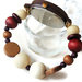 Orolologio da polso bracciale elastico con perle di legno marrone Regalo donna
