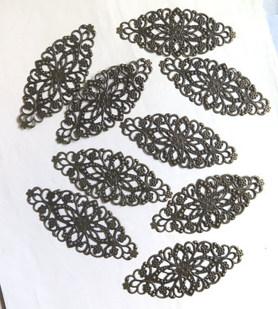 2 ConnettorI FILIGRANA BRONZO CNT 8 2 ConnettorI FILIGRANA BRONZO CNT 8