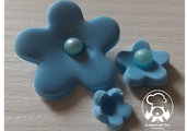 FIORI di ZUCCHERO per Torte_Cupcake_Decorazione_40 pezzi _Azzurro