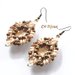 ORECCHINI VINTAGE BEIGE BRONZO CON PERLINE E CRISTALLI 