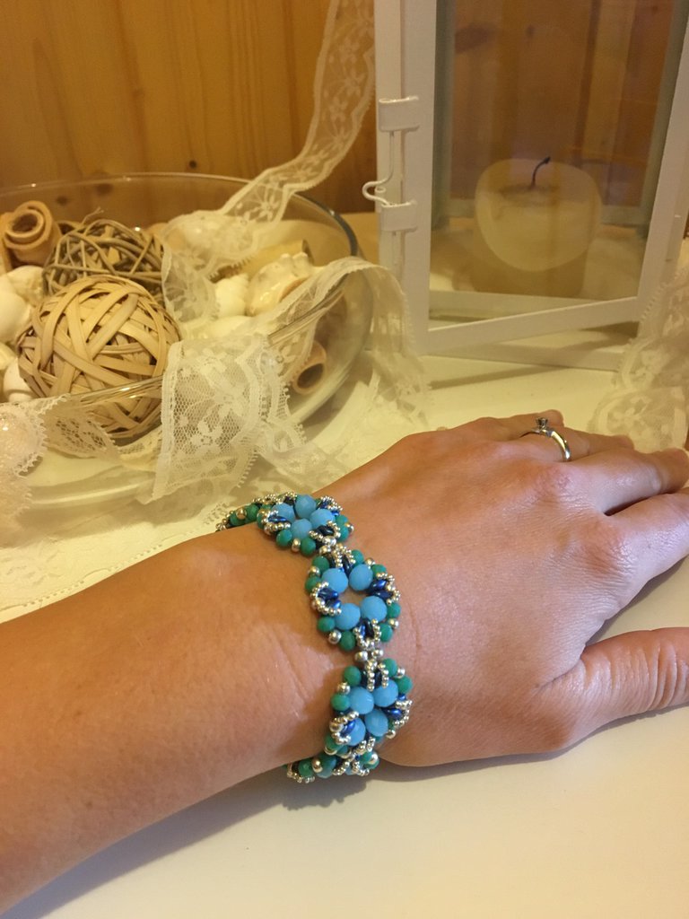 BRACCIALE GIOIELLI LARIMAR & Onice Nero Pietra Preziosa Argento Fatto - Foto 7
