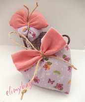 Profumatori alla lavanda di stoffa rosa e a fiori a forma di farfalla e cuore