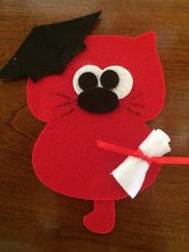 Sacchetto porta confetti laurea gattino 