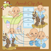 Clip Art per Scrapbooking e Decoupage - Nursery Azzurra - IMMAGINI