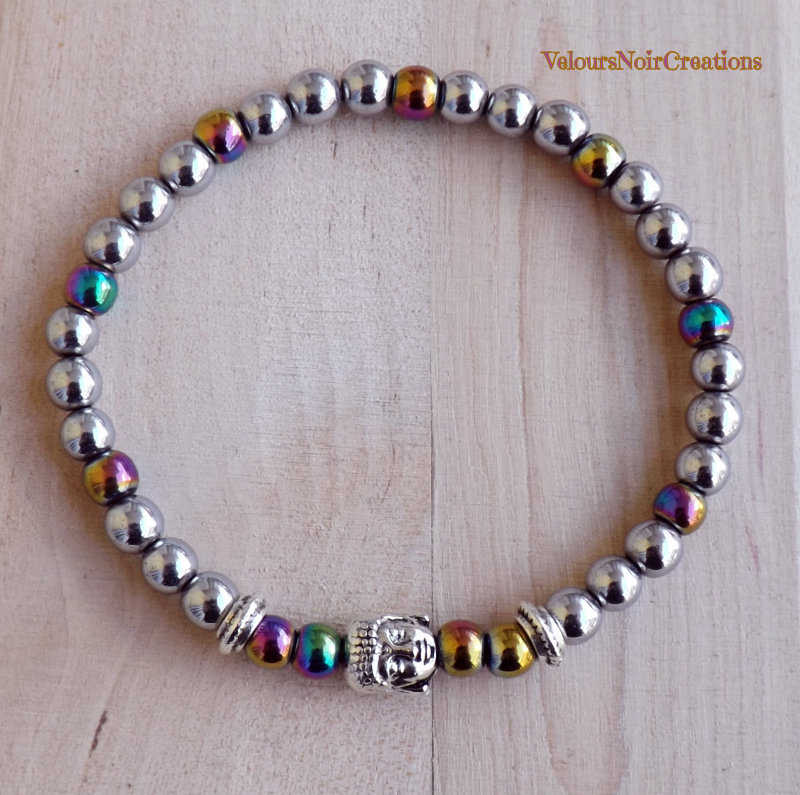 GD Signs Bracciale Buddha Con Vere Pietre Naturali Da 8 Mm - Bracciale Elastico Per Yoga E Meditazione, Uomo E Donna - 6