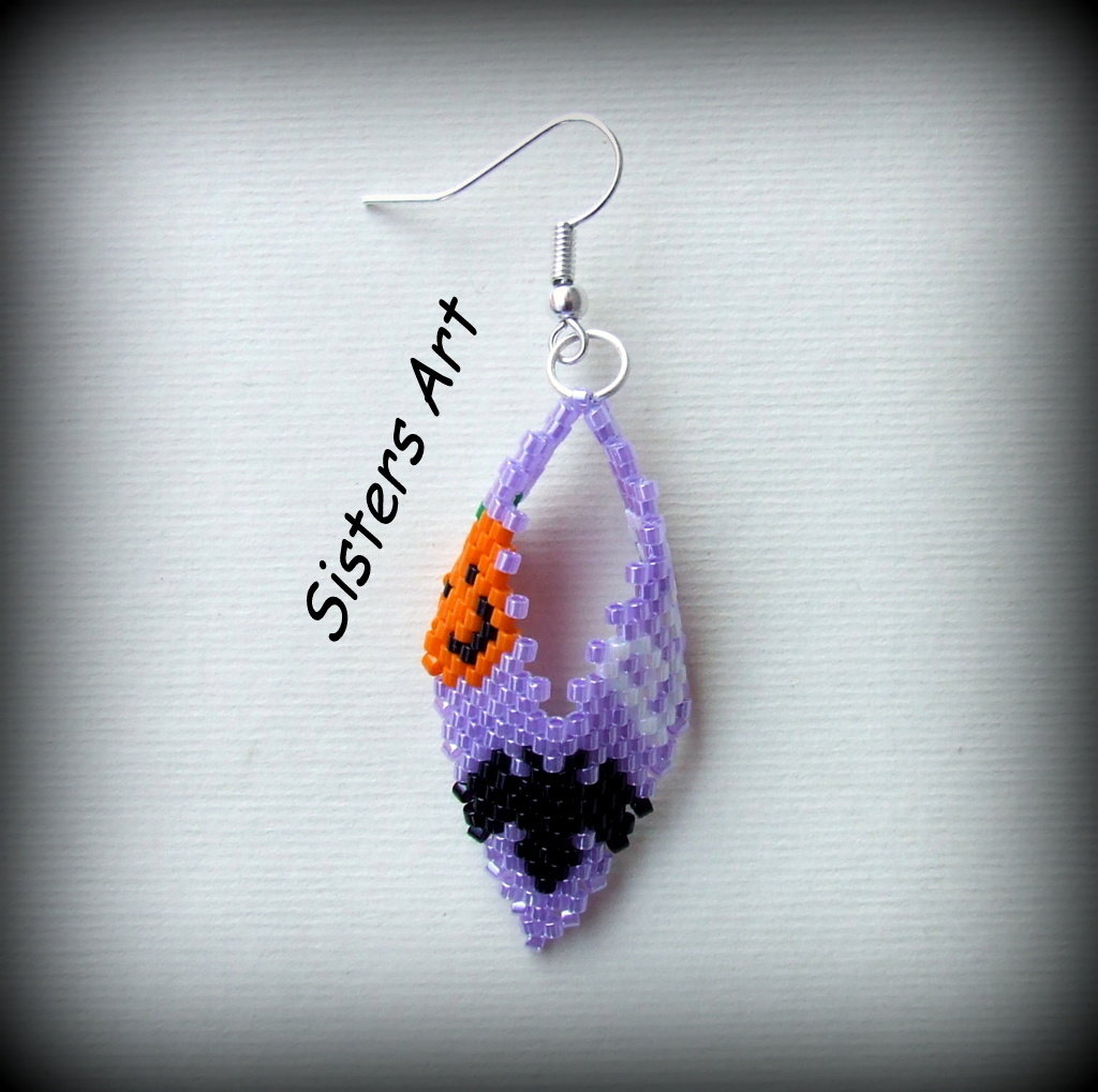 Orecchini Halloween Donna Fatti A Mano - Perline Con Fantasmi BOO Spooky - Divertenti E Colorati