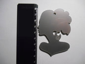 OUTLET - ciondolo profilo donna in plexiglass argento satinato