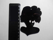 OUTLET - ciondolo profilo donna in plexiglass nero