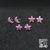 Orecchini stelle, orecchini luna, orecchini piccoli, orecchini rosa quarzo, effetto pietra, orecchini fimo
