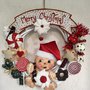 NATALE - ghirlanda ginger con tanti dolcetti e scritta merry Christmas