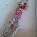 Orecchini pendenti romantici colore argento e rosa fatti a mano