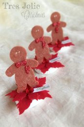 8 pz Segnaposto natale omini ginger per la tavola natalizia con nomi stampati