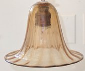 Tazze, ricambi in vetro soffiato di Murano, per lampadari di Venini, Mazzega, Barovier, Maria Teresa, con pezzi rotti, ambra
