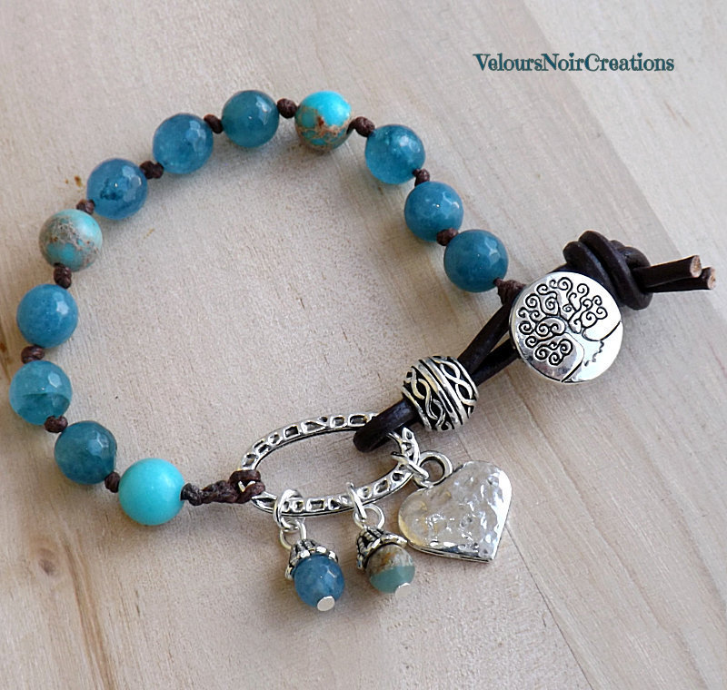 Bracciale Albero Della Vita In Pietre Dure – Simbolo Di Famiglia, Fecondità E Abbondanza – Regalo Donna Unisex Regolabile