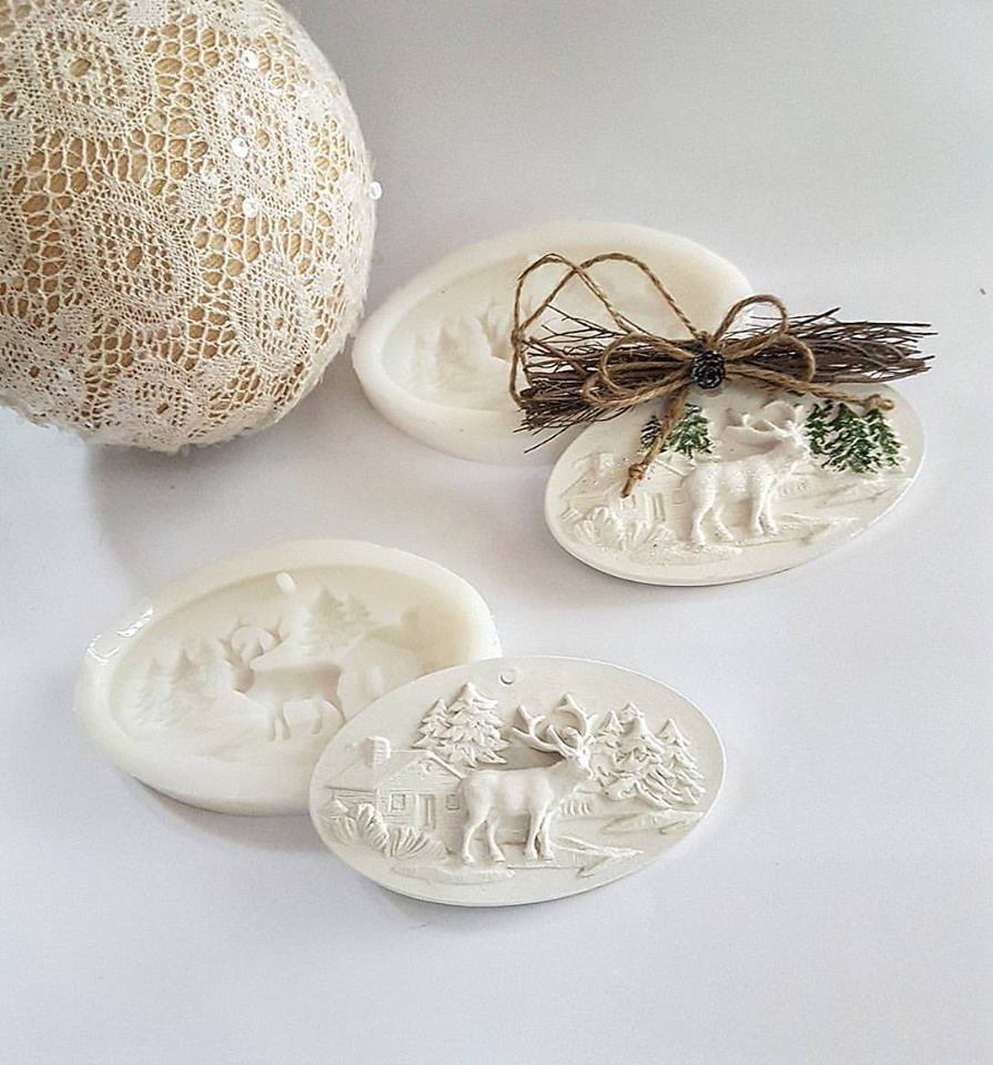 9 Stampi In Silicone Per Resina A Tema Natalizio, Albero, Fiocchi Di Neve, Alce, Campana, Per Gioielli E Decorazioni Fai Da Te