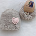 Eco Cashmere cappellino per neonati in cashmere 100% con cuore Cuffietta per neonati Photo Prop in cashmere made in Italy Regalo per Battesimo