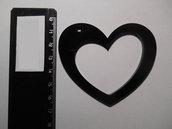 Outlet - ciondolo cuore forato in plexiglass nero