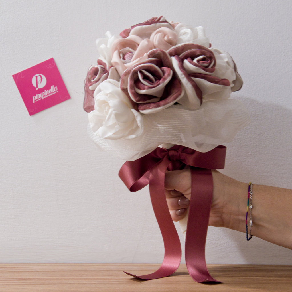 Bouquet Di 30 Fiori In Tessuto 5,5 Cm: Accessori Per Capelli In Pizzo, Neonato E Bambina