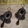 Orecchini soutache neri e oro