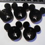 Outlet - lotto 5 ciondoli topolino in plexiglass nero