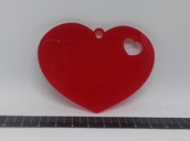 outlet 369 - ciondolo cuore in plexiglass rosso
