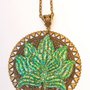 Collana realizzata a mano con resina e filigrana bronzo - Fiore di loto
