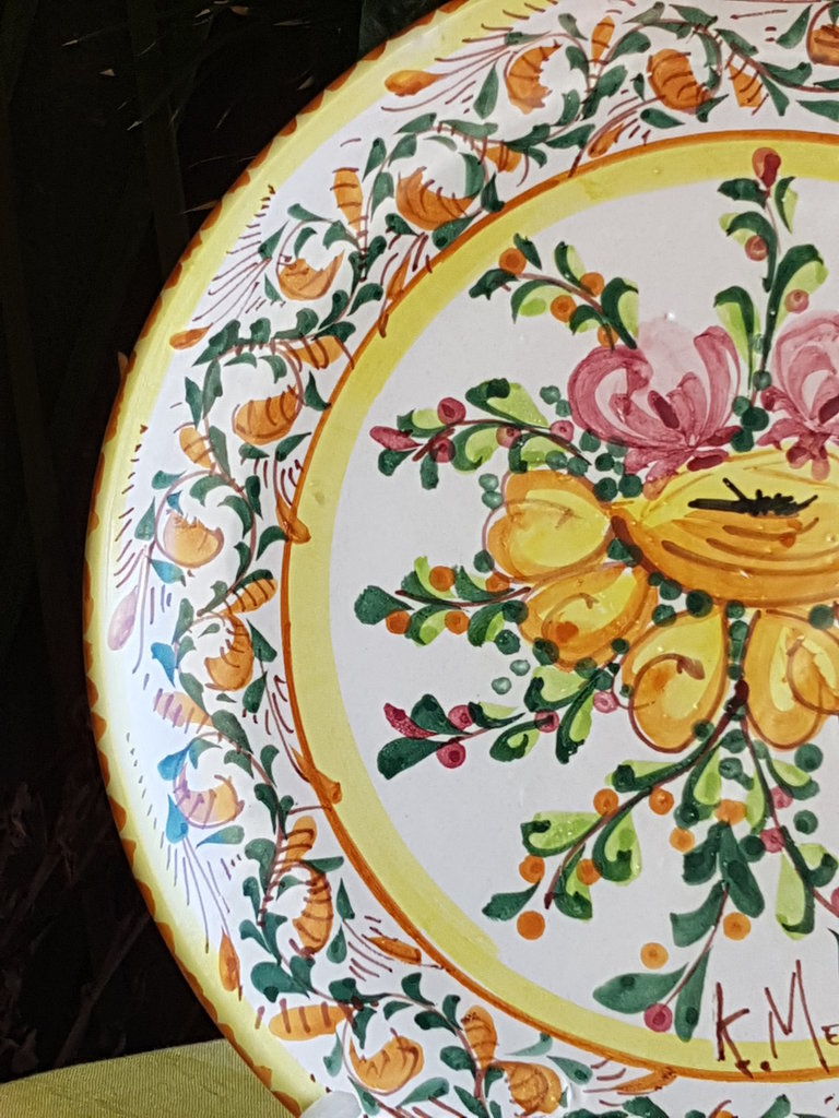 Assiette Décorative En Céramique Capodimonte XIXe-XXe Siècle - Pièce Vintage En Excellent État