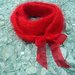 Red knitted scarf with organza bow
