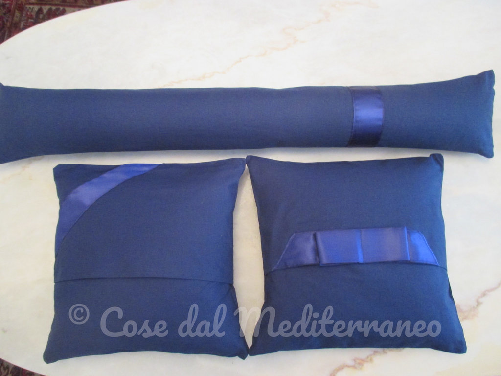 ANOW Set Cuscino E Amaca Da Esterno Trapuntato A Strisce Blu – Morbido Ricambio Per Amache A Corde, Grandi Dimensioni (195x140 Cm) Con Legacci - 2