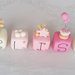 Cake topper cubi con orsetti in scala di rosa Elisa 5 cubi 5 lettere