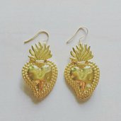 orecchini ex voto cuore sacro sicilia ottone barocco oro